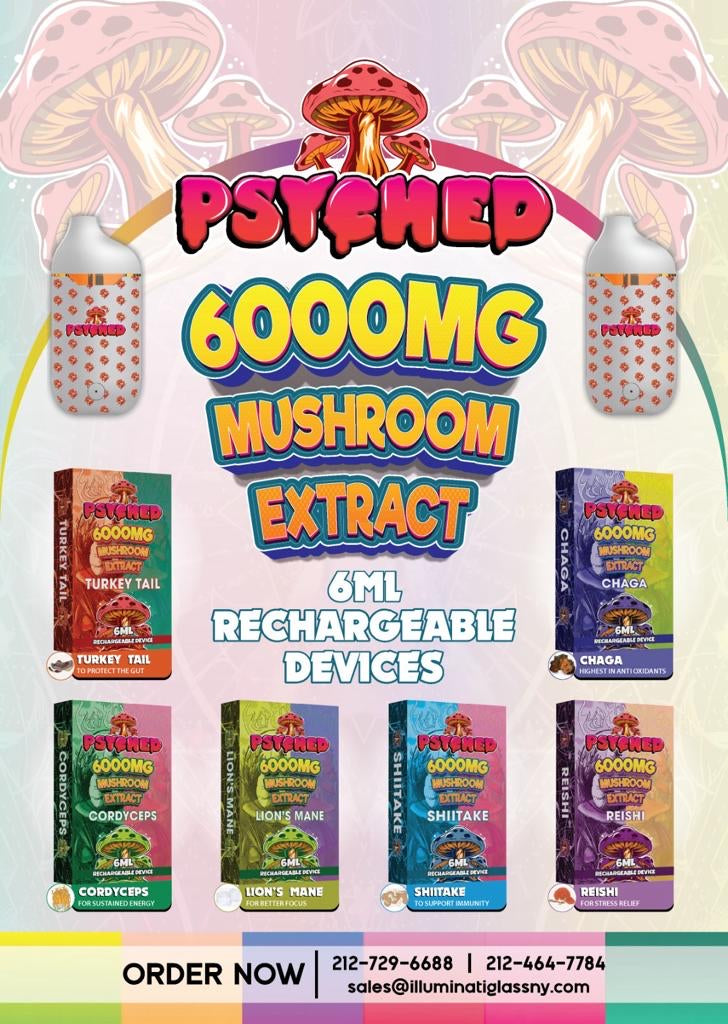 PSYCHED - Mushroom Vape - 6000mg Disposable - Single Unit
