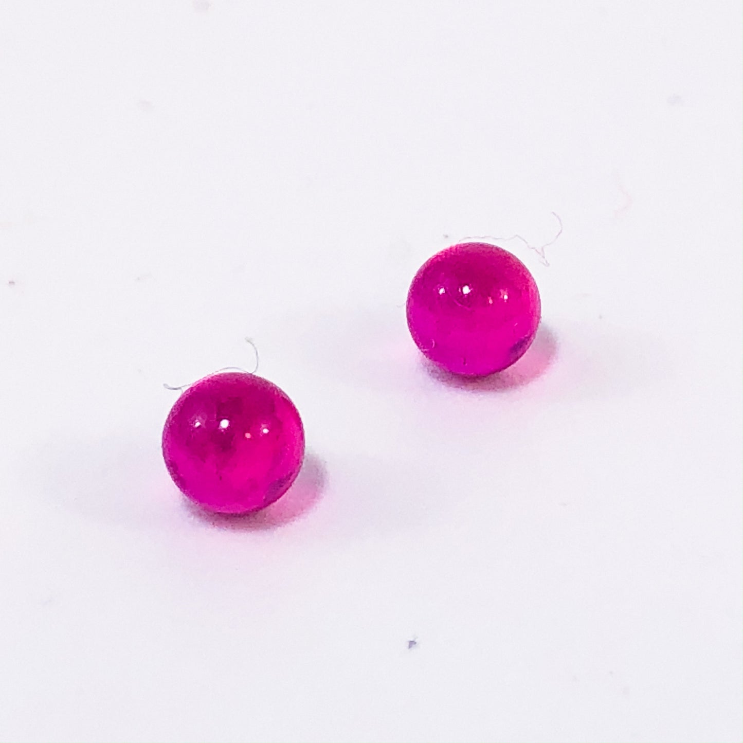 Real Ruby Dab Beads - Pair of 2