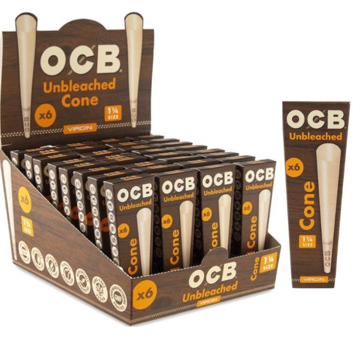 OCB Unbleached Cones - 1 1/4 - 6 Pack