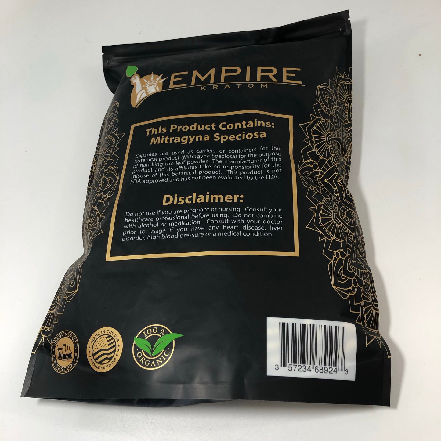 EMPIRE KRATOM - BLACK LABEL - XXL Capsules - 1 KILOGRAM Bag